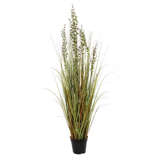 Artificial Potted Green & Brown Grass